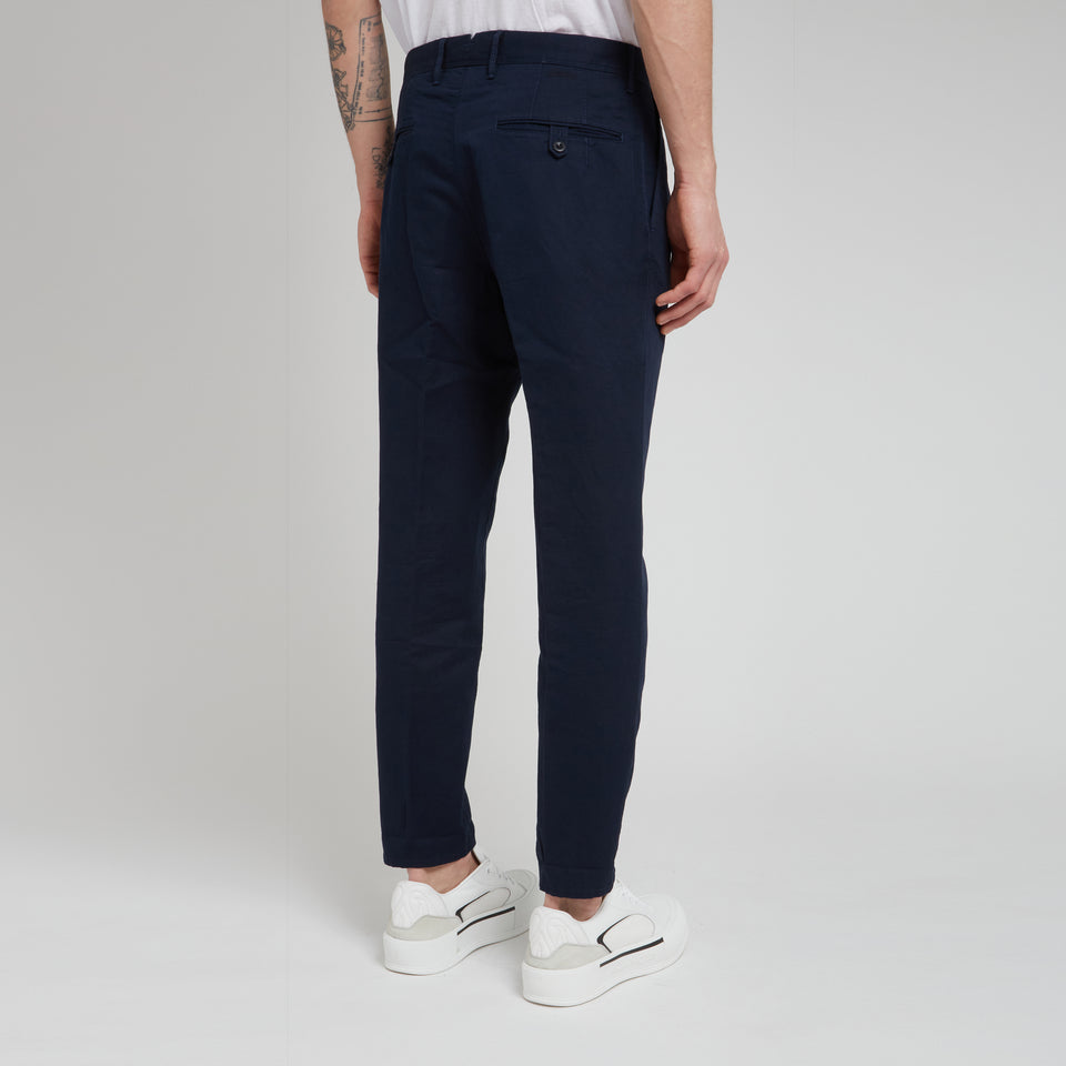 Pantalone in lino e cotone blu