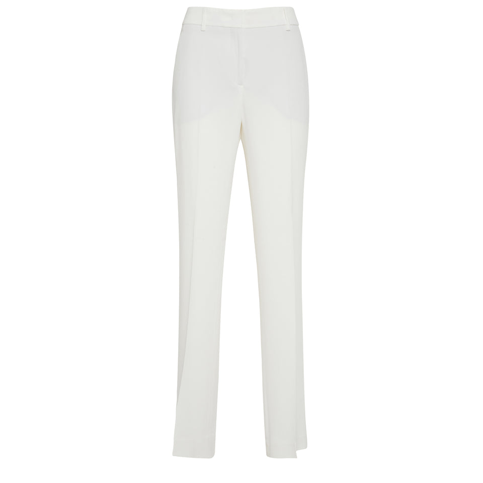 "Petra" trousers in white fabric