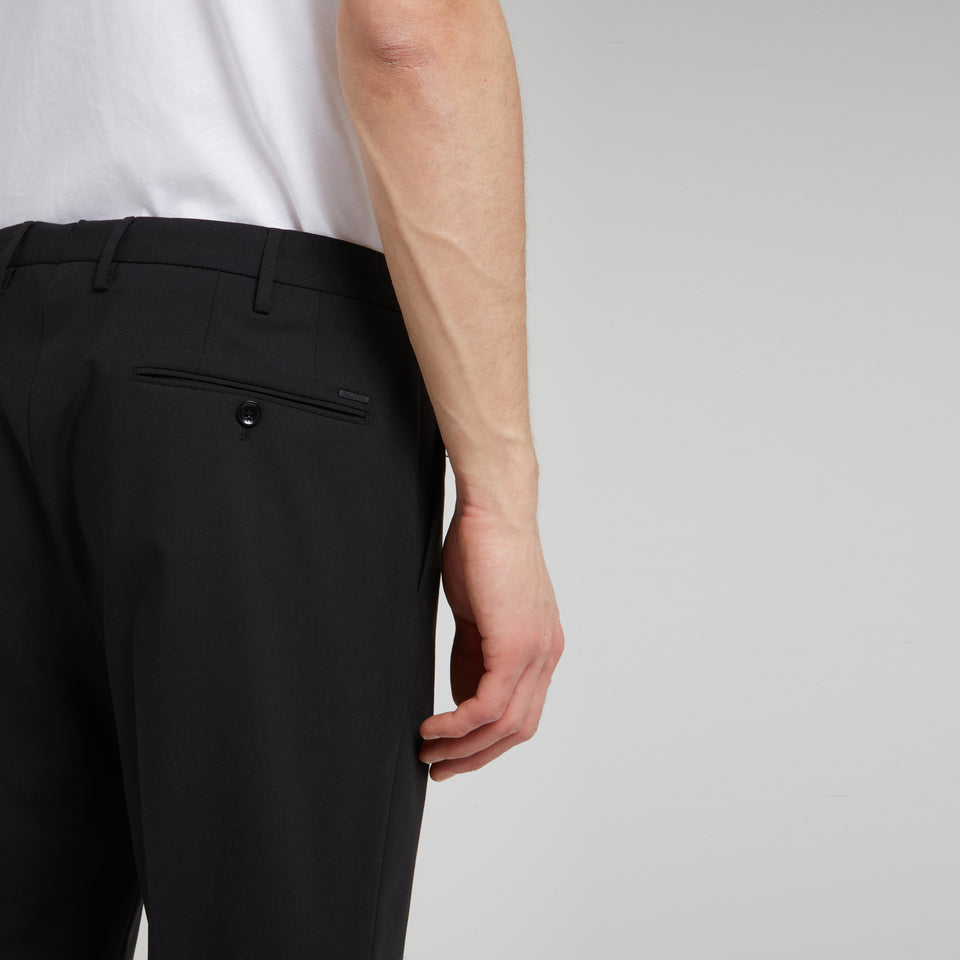 Black fabric trousers