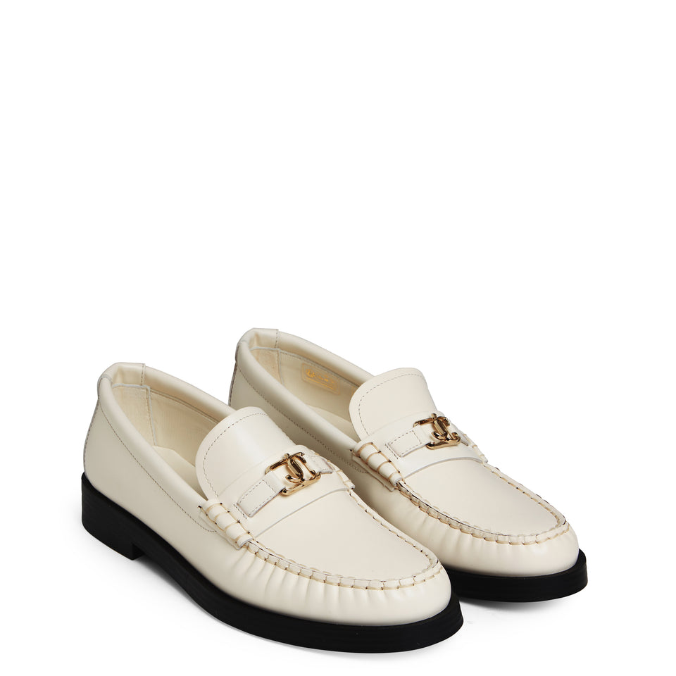 ''Addie'' moccasin in white leather