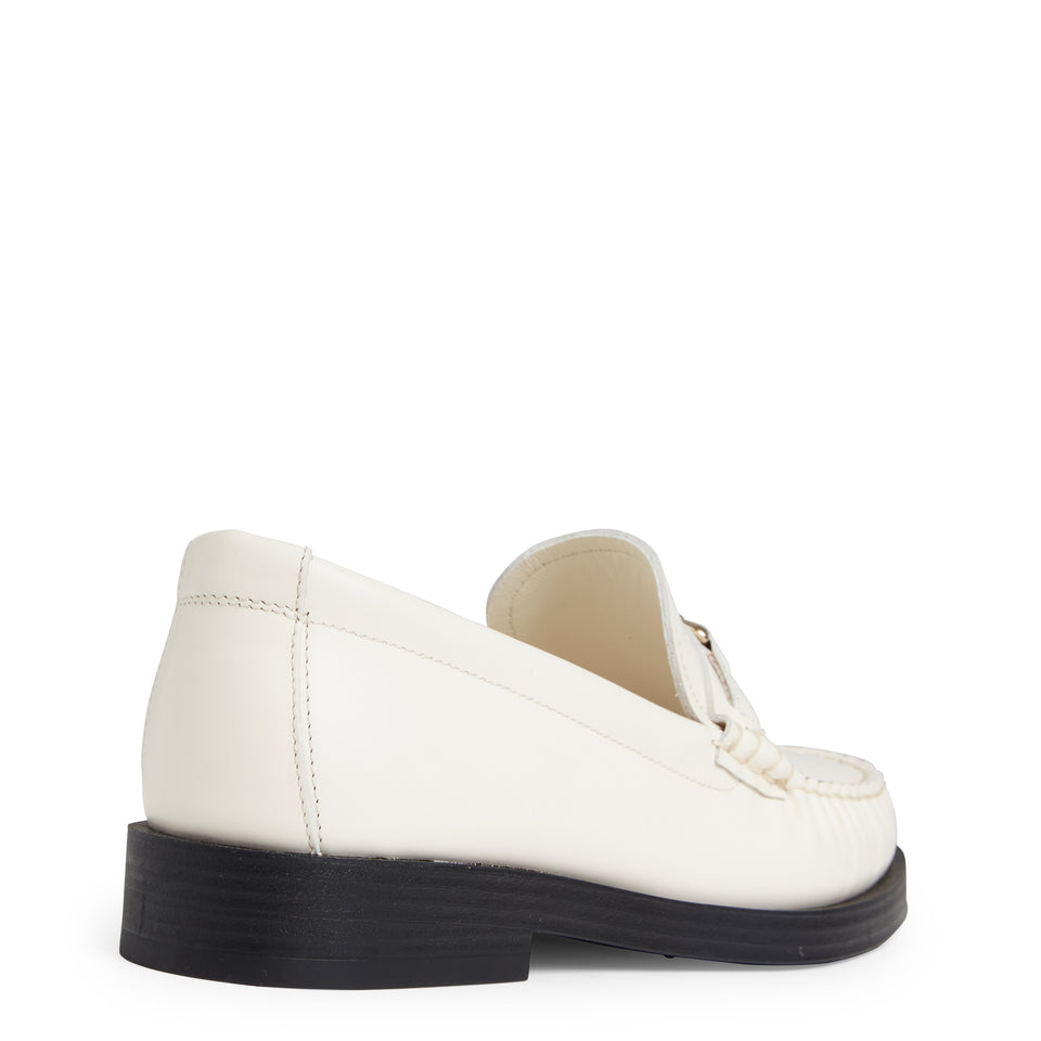 ''Addie'' moccasin in white leather