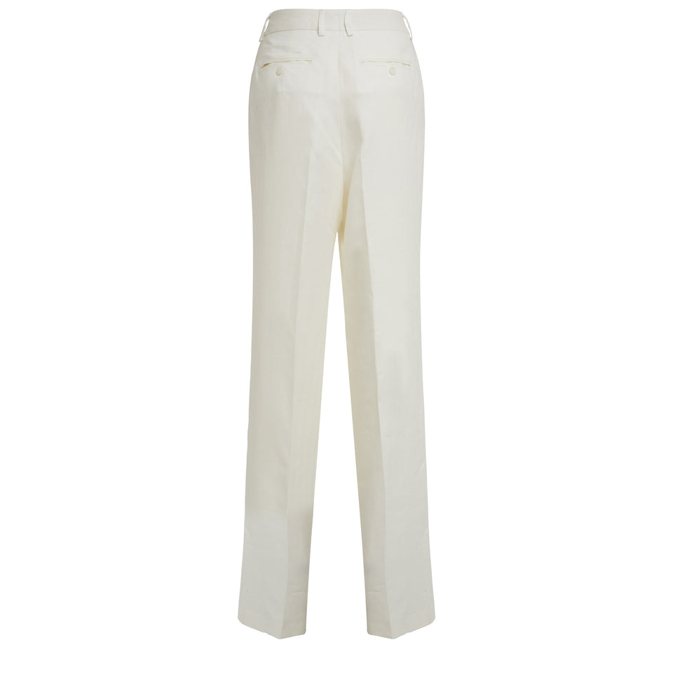 White linen trousers