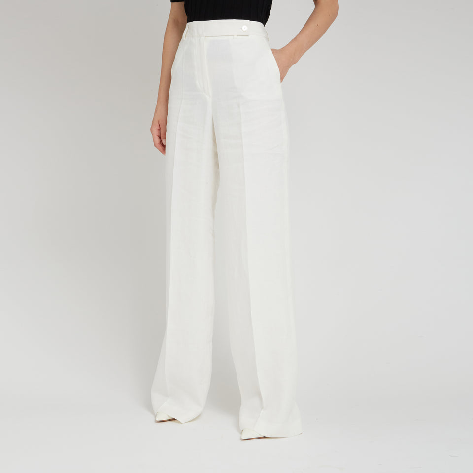 White linen trousers