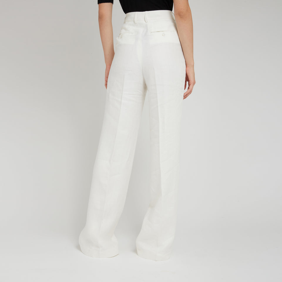 White linen trousers