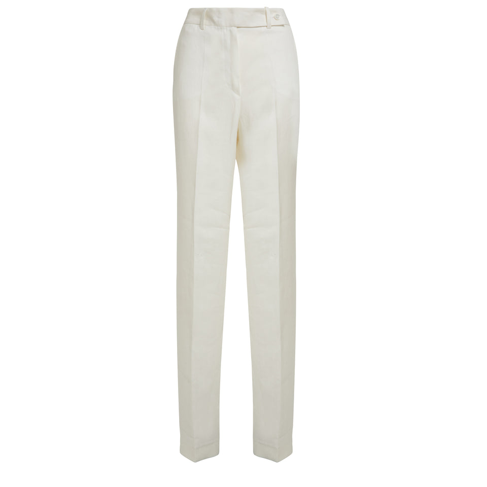 White linen trousers