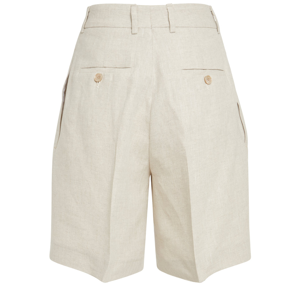 Shorts in lino beige