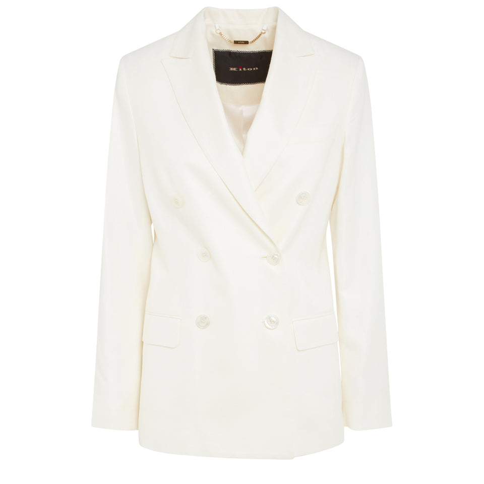 Blazer doppio petto in tessuto bianco