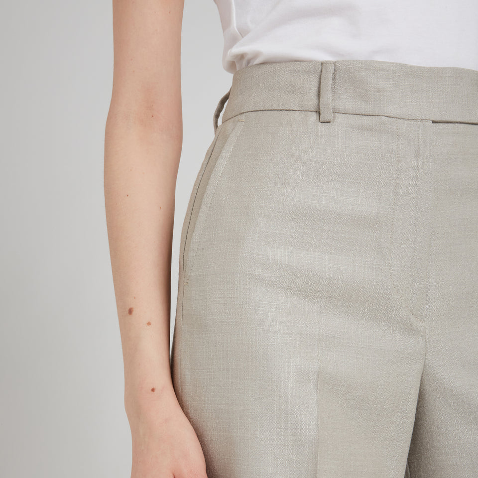 Gray fabric trousers