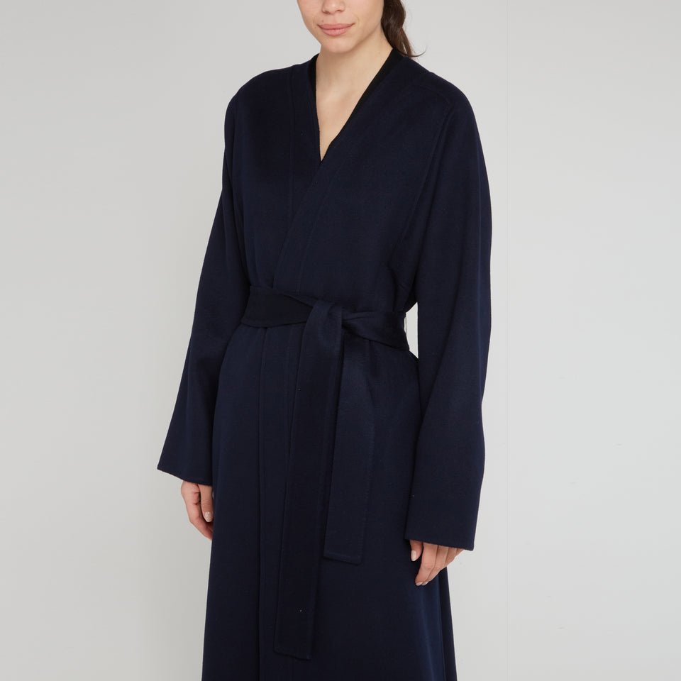 Cappotto in lana blu