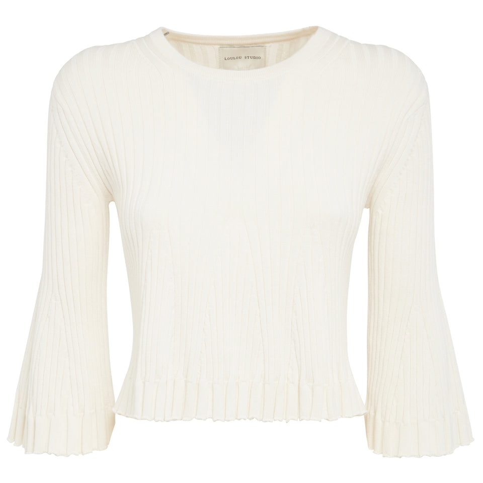 "Ammi" sweater in white silk