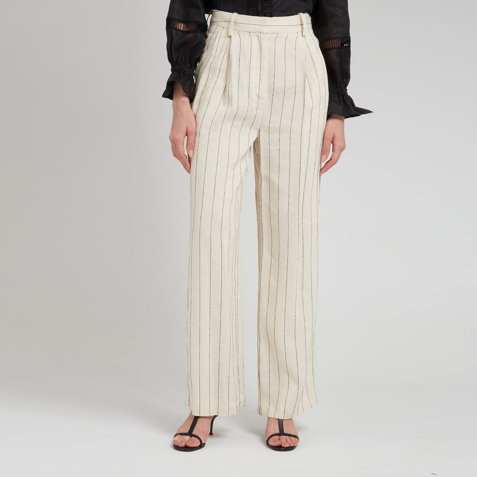 "Enyo" trousers in white fabric