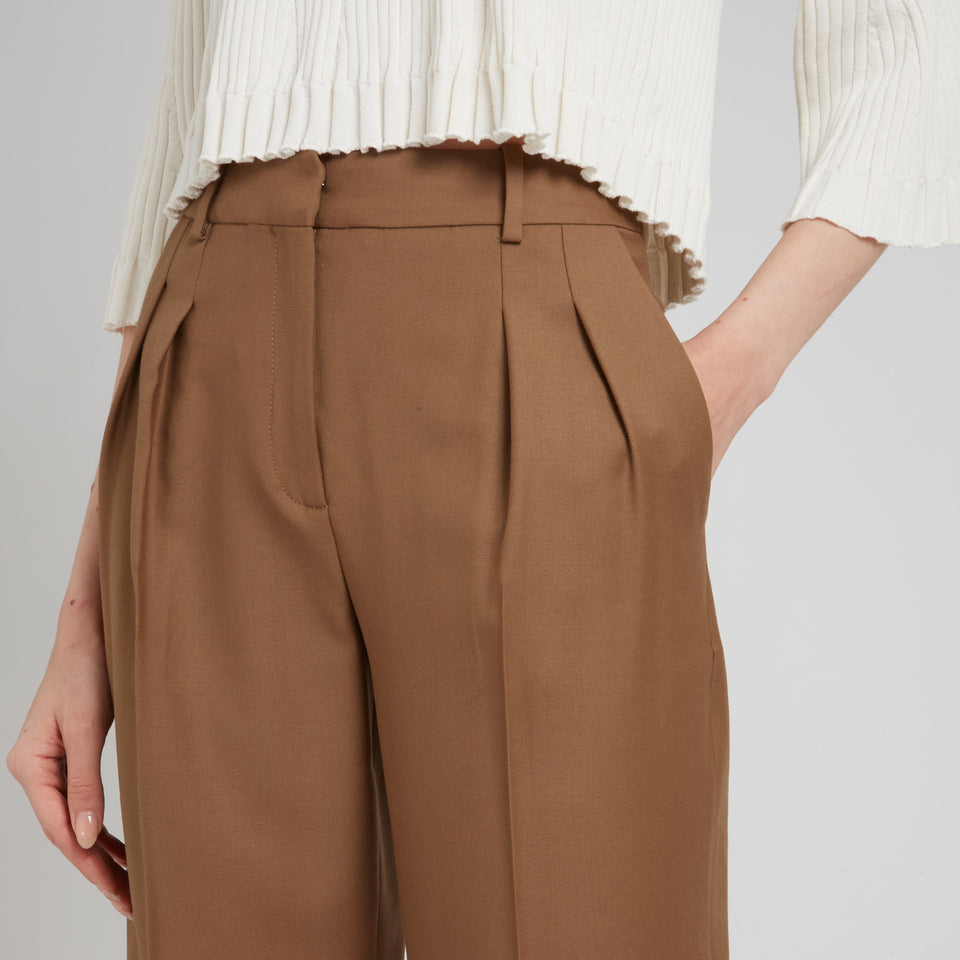 Pantalone "Sbiru" in lana marrone