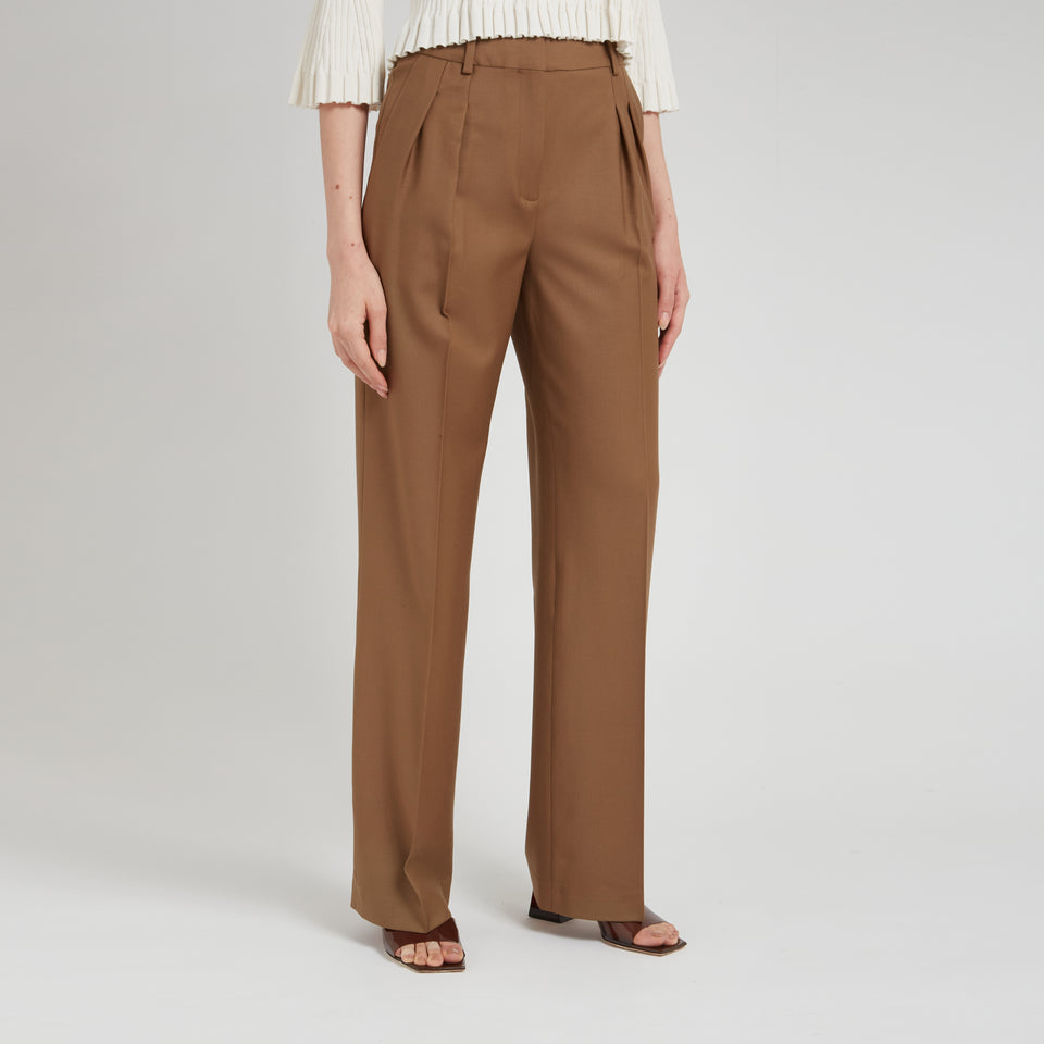 Pantalone "Sbiru" in lana marrone