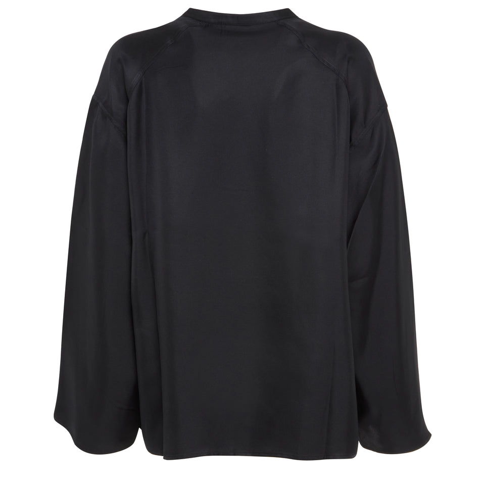 "Zamia" blouse in black silk