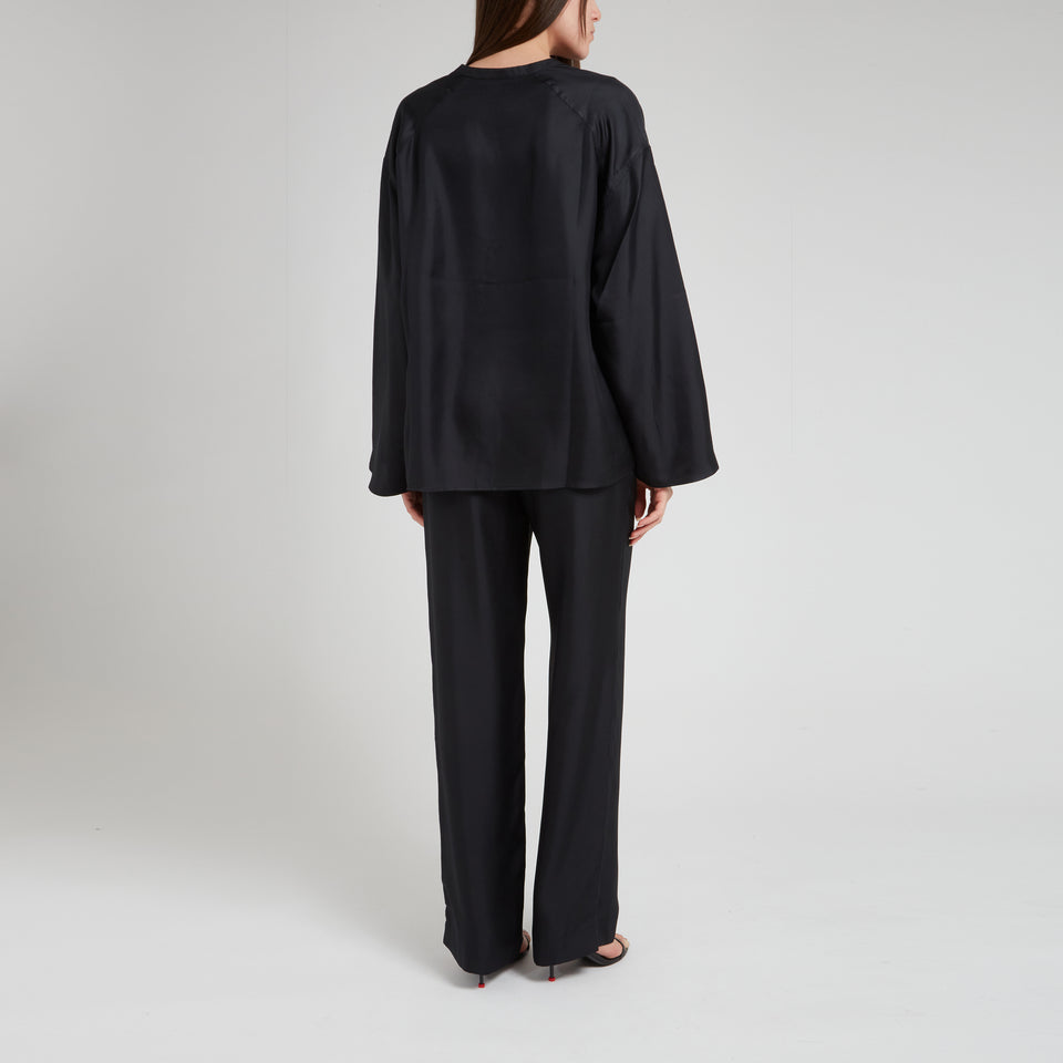 "Zamia" blouse in black silk