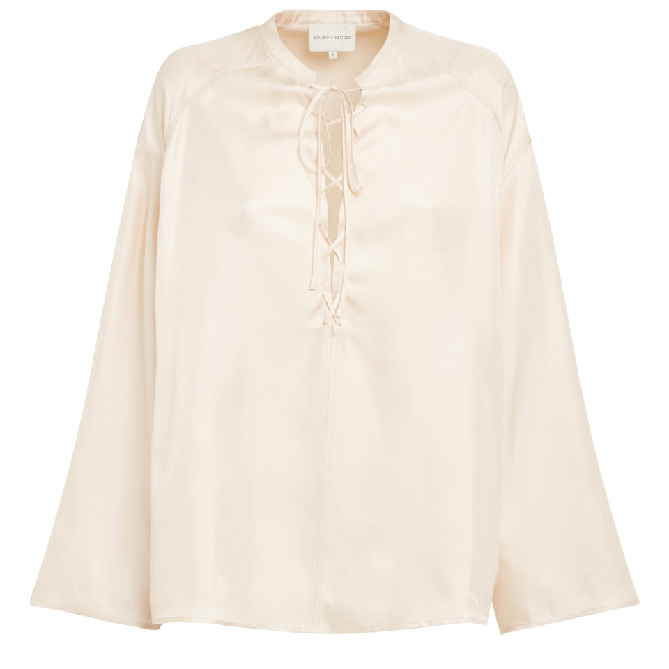 Blusa "Zamia" in seta rosa