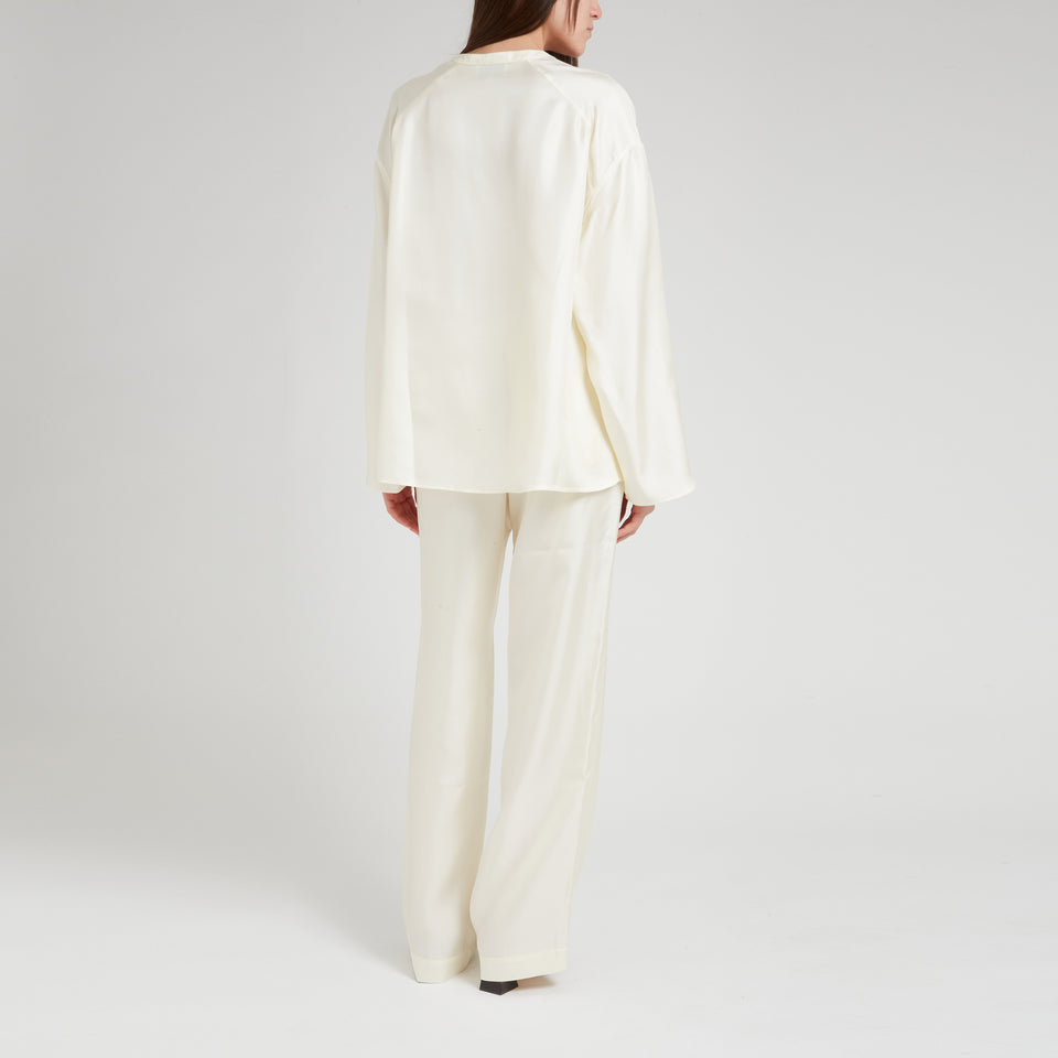 "Zamia" blouse in white silk