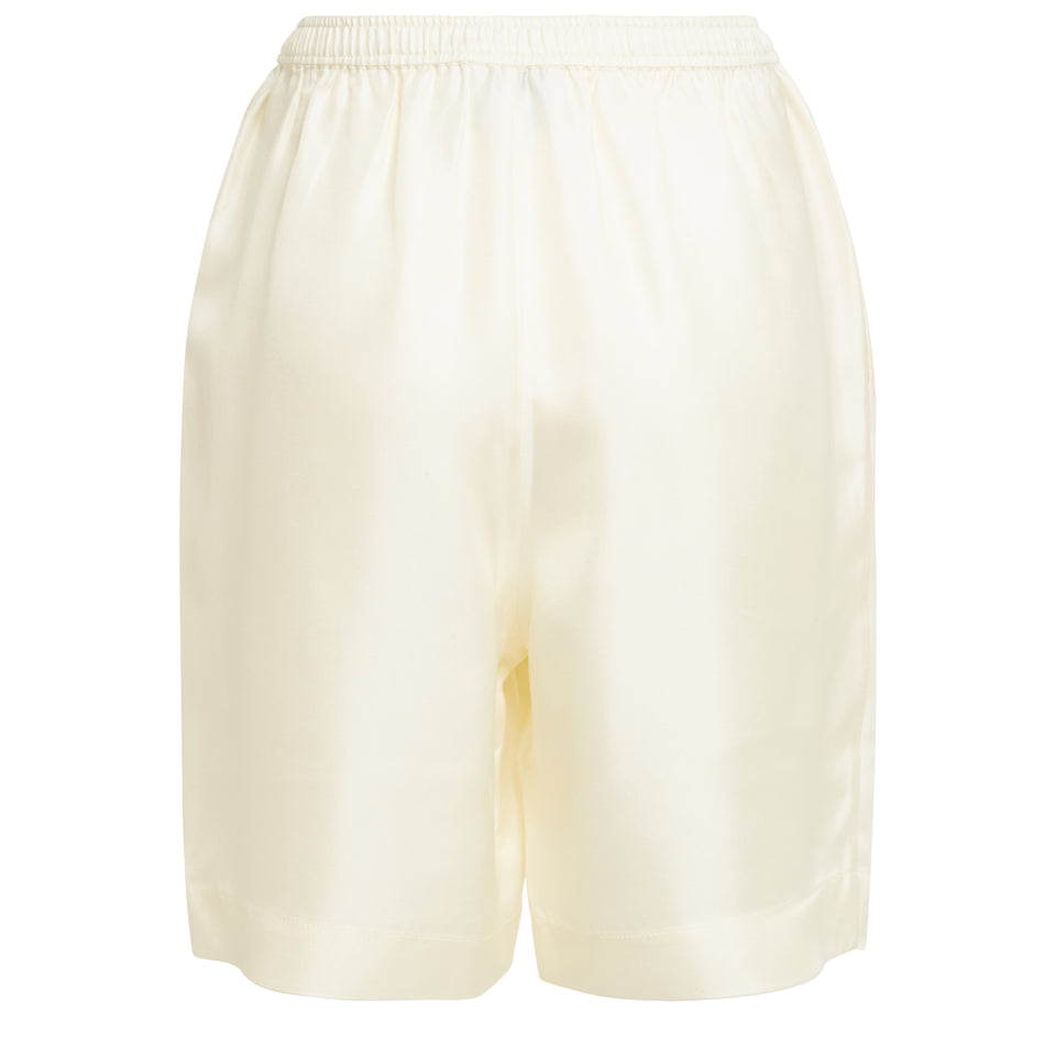 White silk "Zinia" shorts
