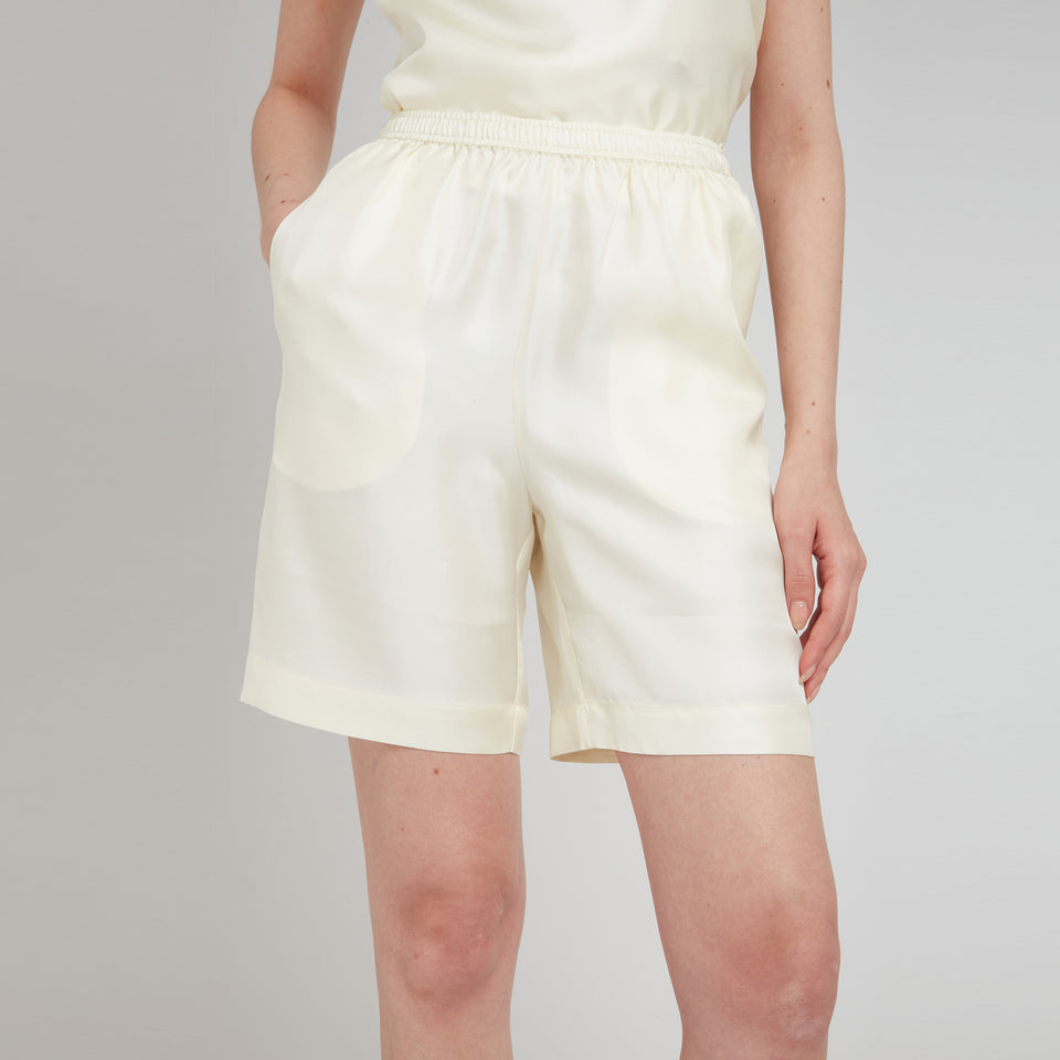 Shorts "Zinia" in seta bianchi