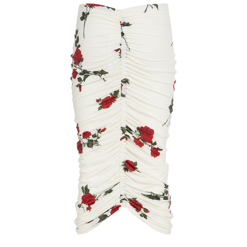 White fabric midi skirt