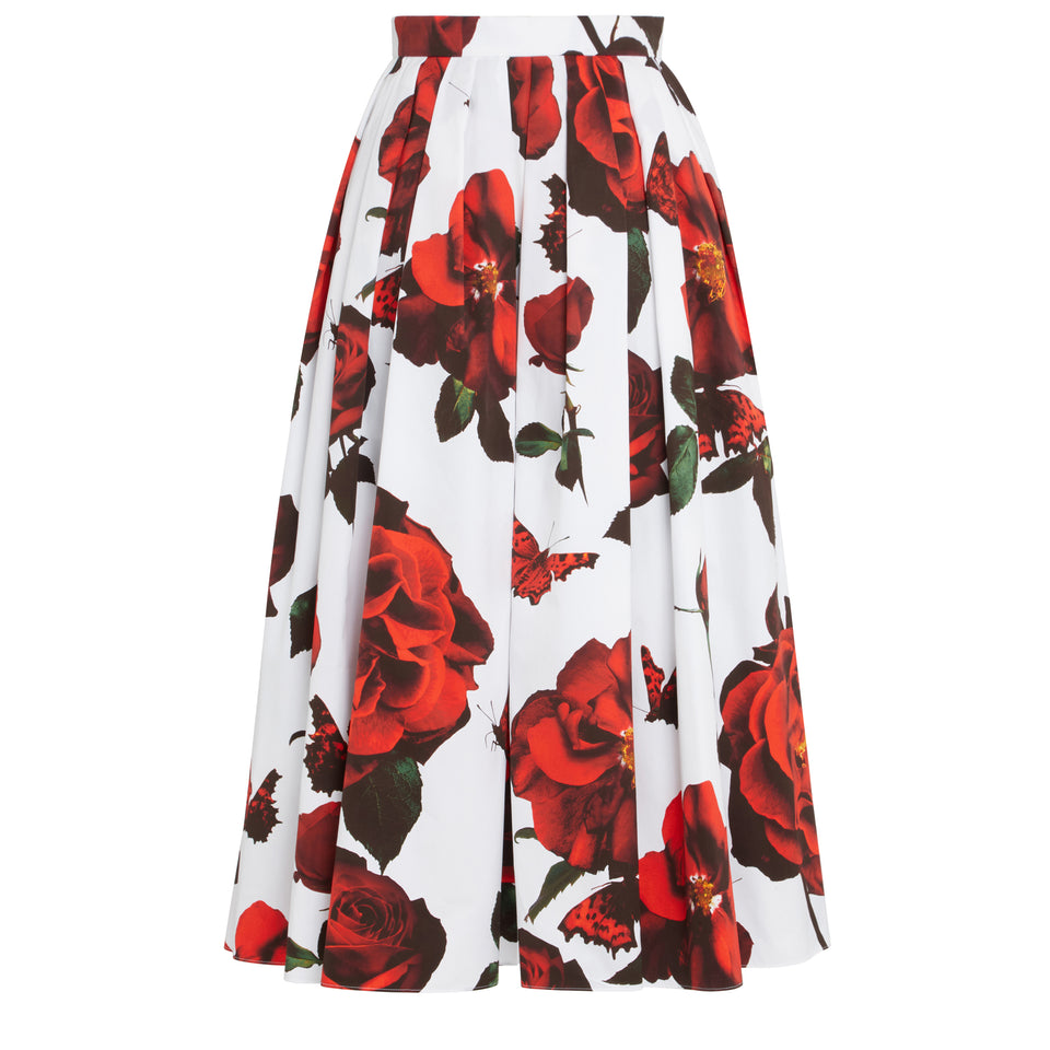 Multicolor cotton midi skirt