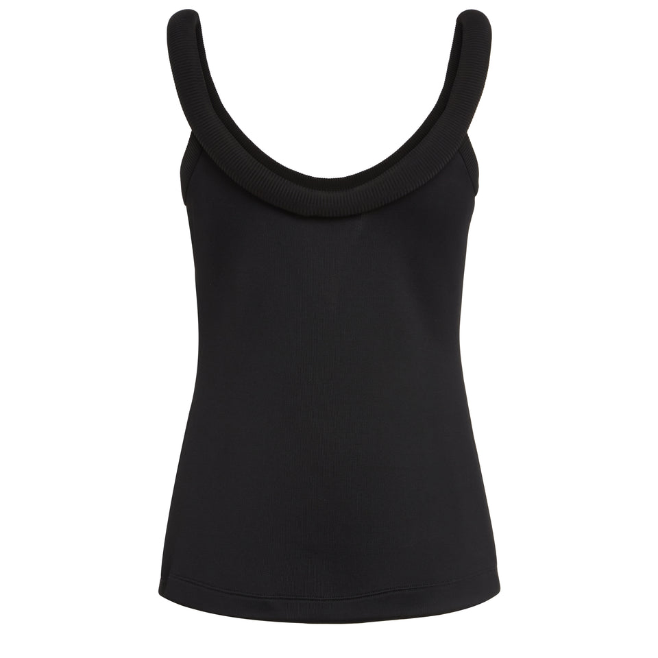 Black fabric tank top