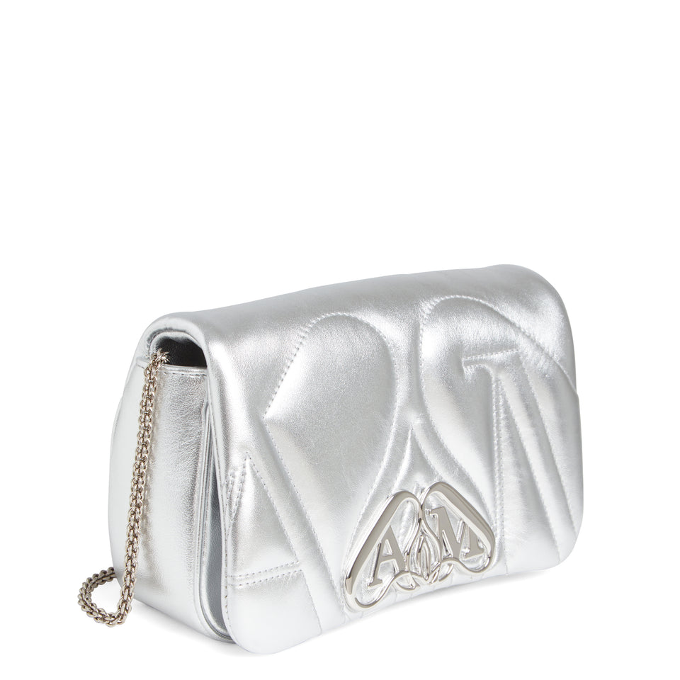 Borsa ''The Seal'' in pelle argento