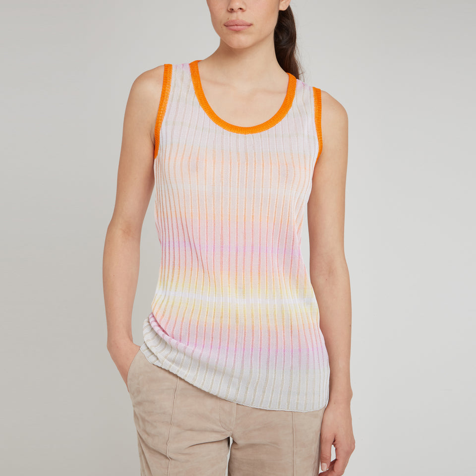 Orange fabric tank top