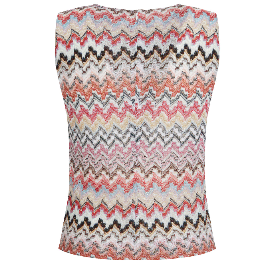 Multicolor fabric top