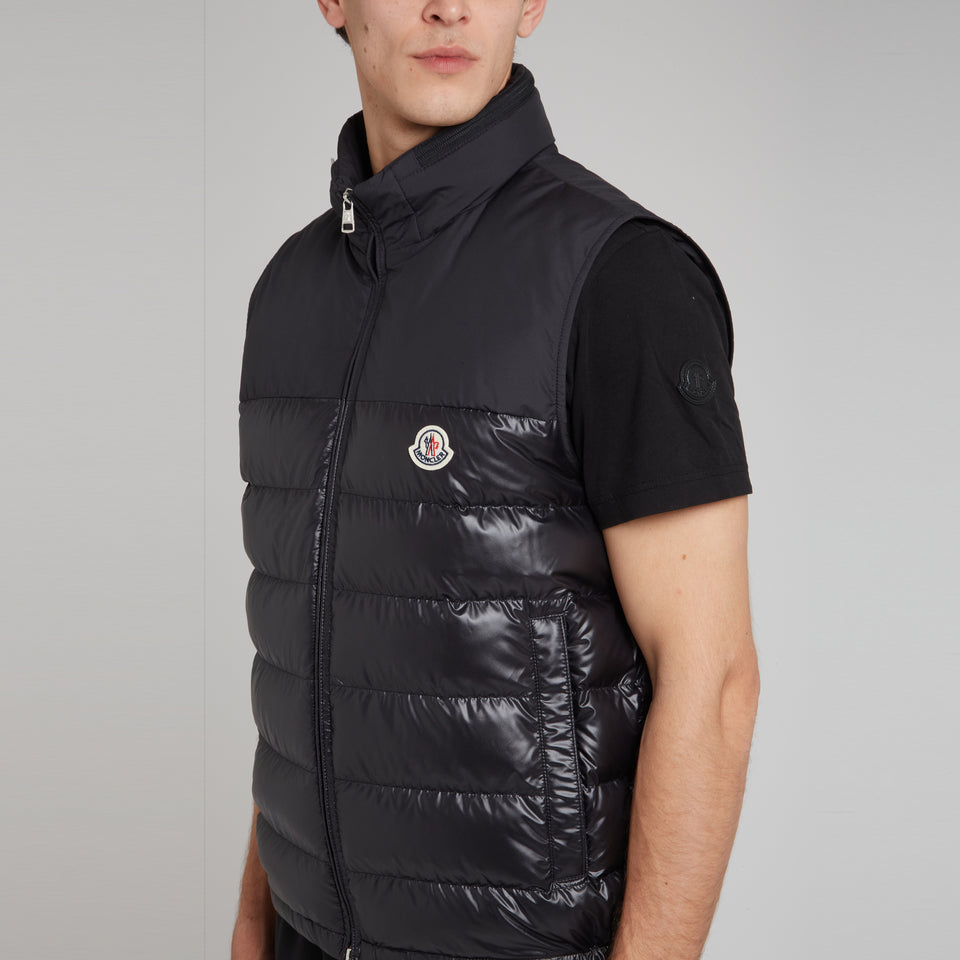 "Cerces" vest in black fabric