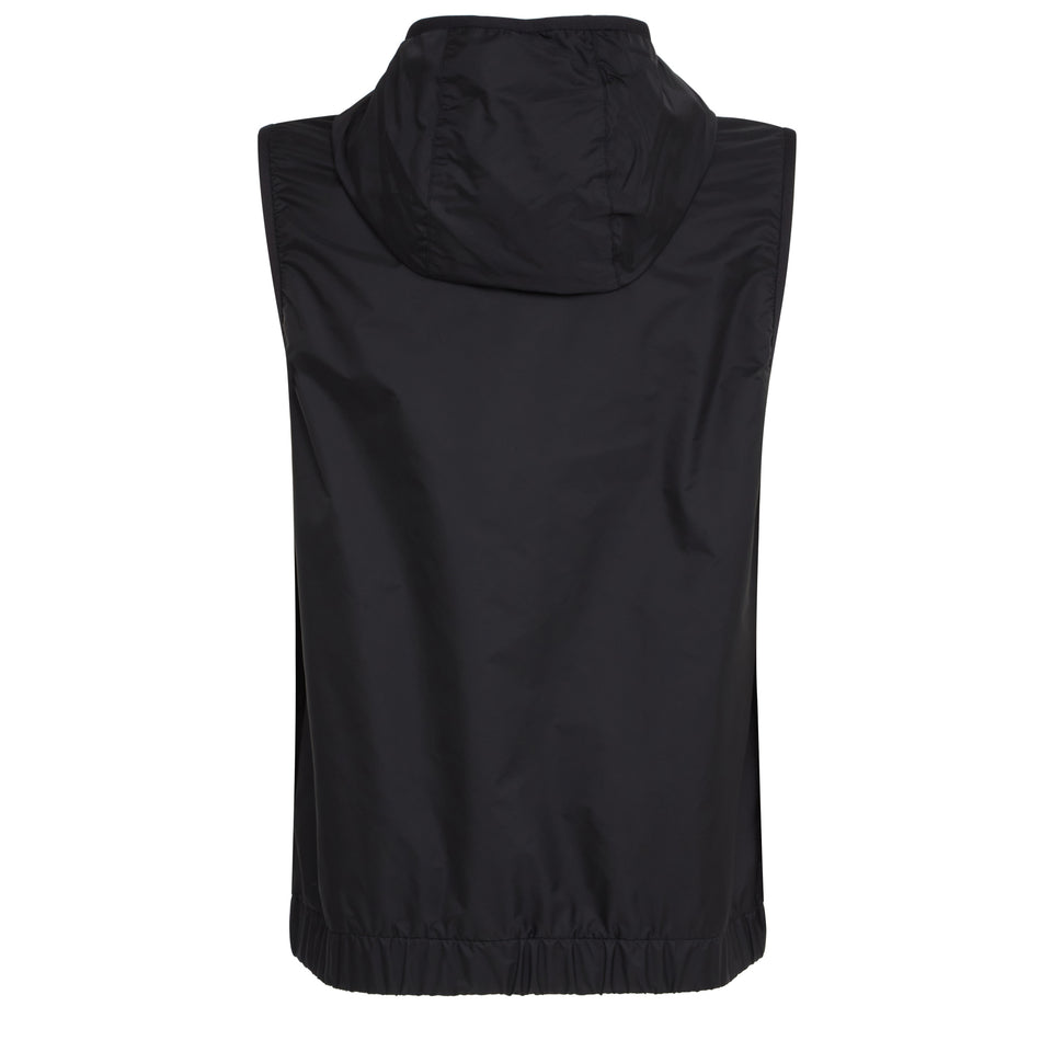 "Vallese" vest in black fabric