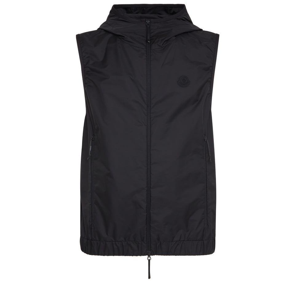 "Vallese" vest in black fabric