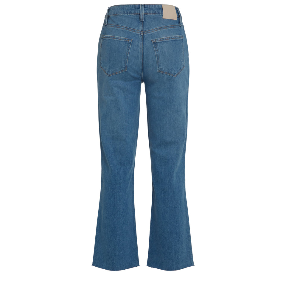 "Courtney" cropped jeans in blue denim