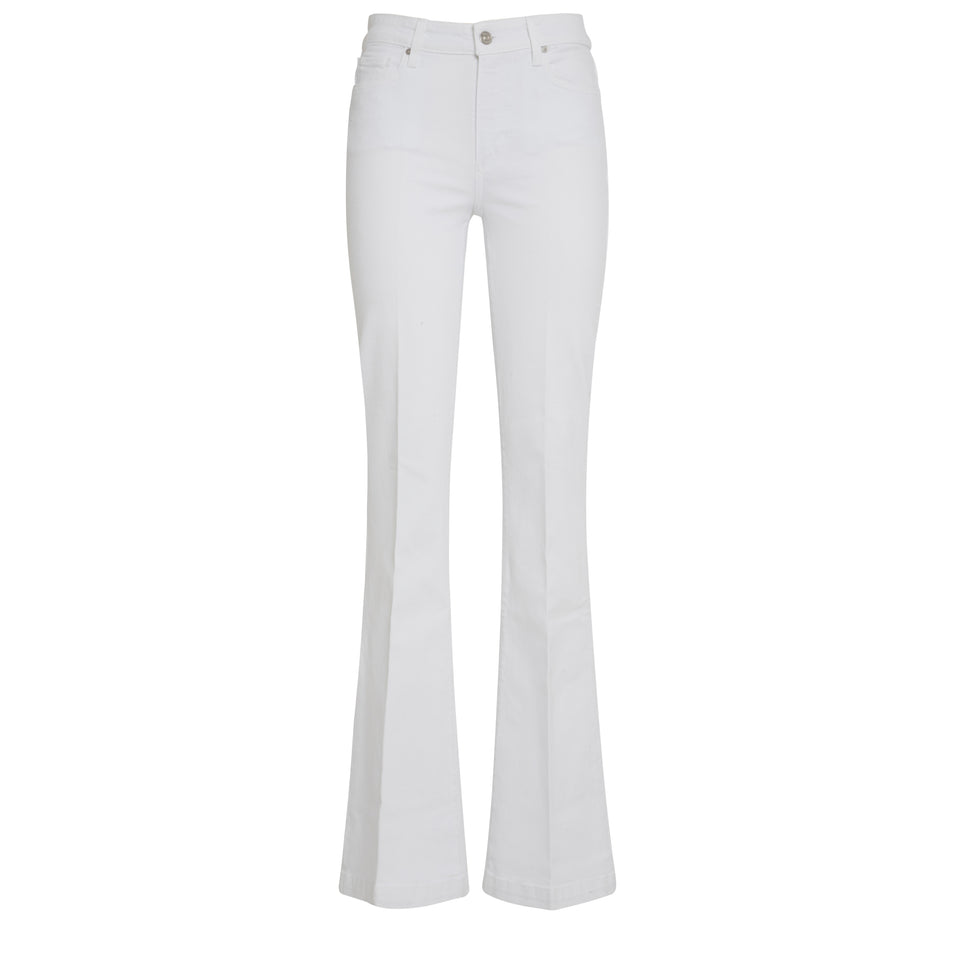 "Genevieve" flared jeans in white denim