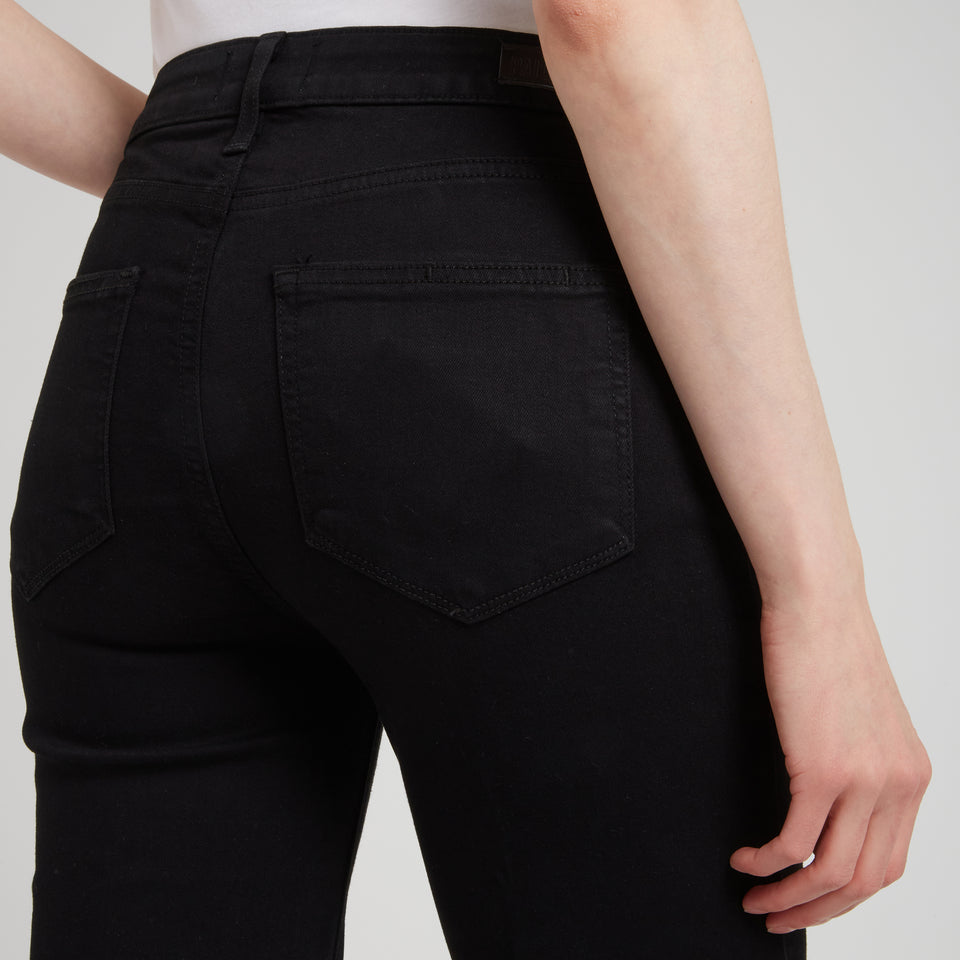 Flared jeans in black denim
