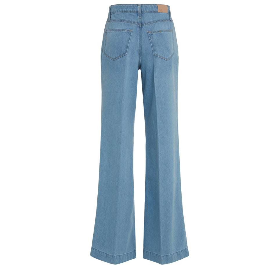 "Harper" flared jeans in light blue denim