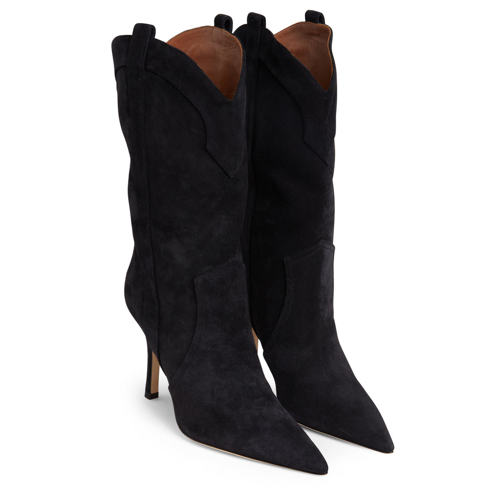 "Paloma" boots in black suede