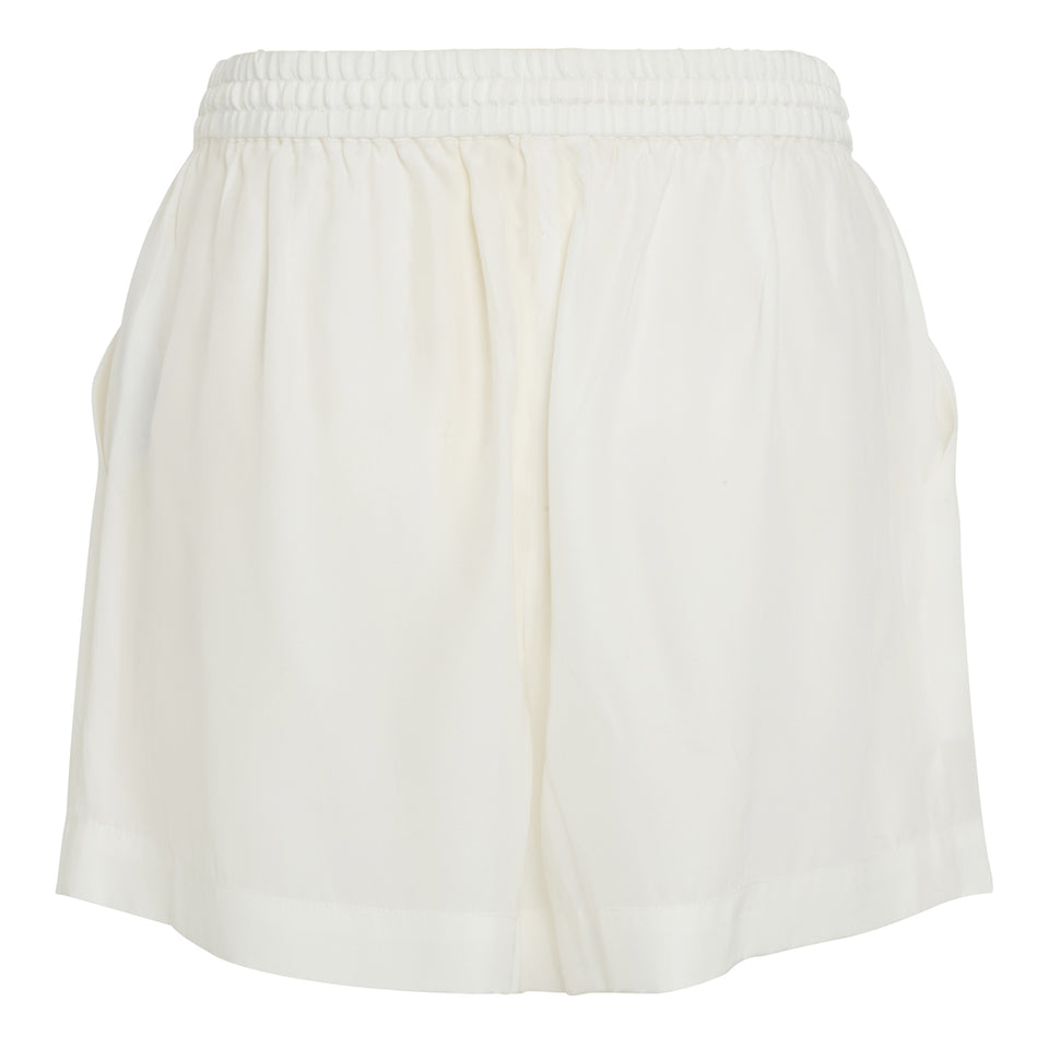 White silk shorts