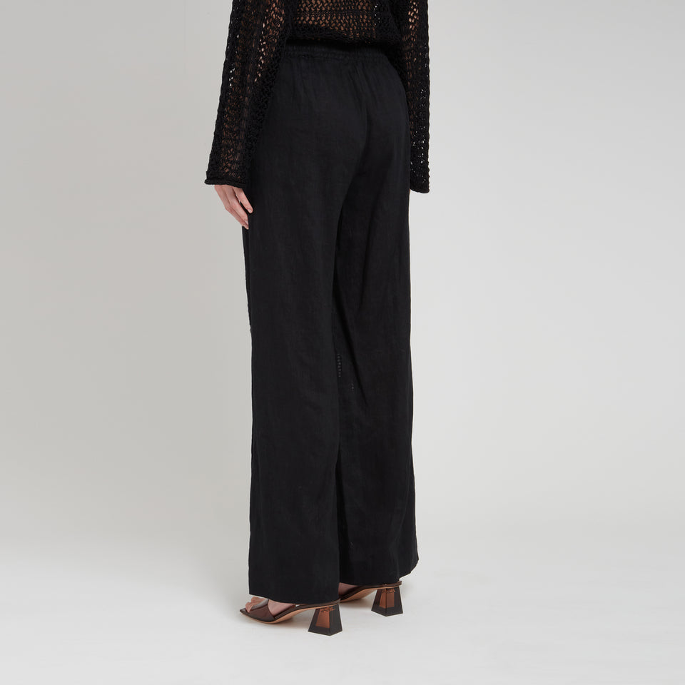 Black linen trousers