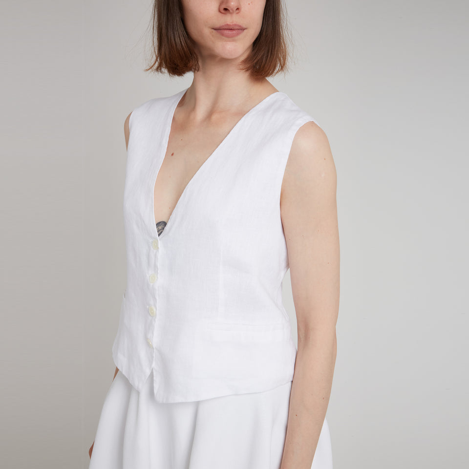 White linen waistcoat