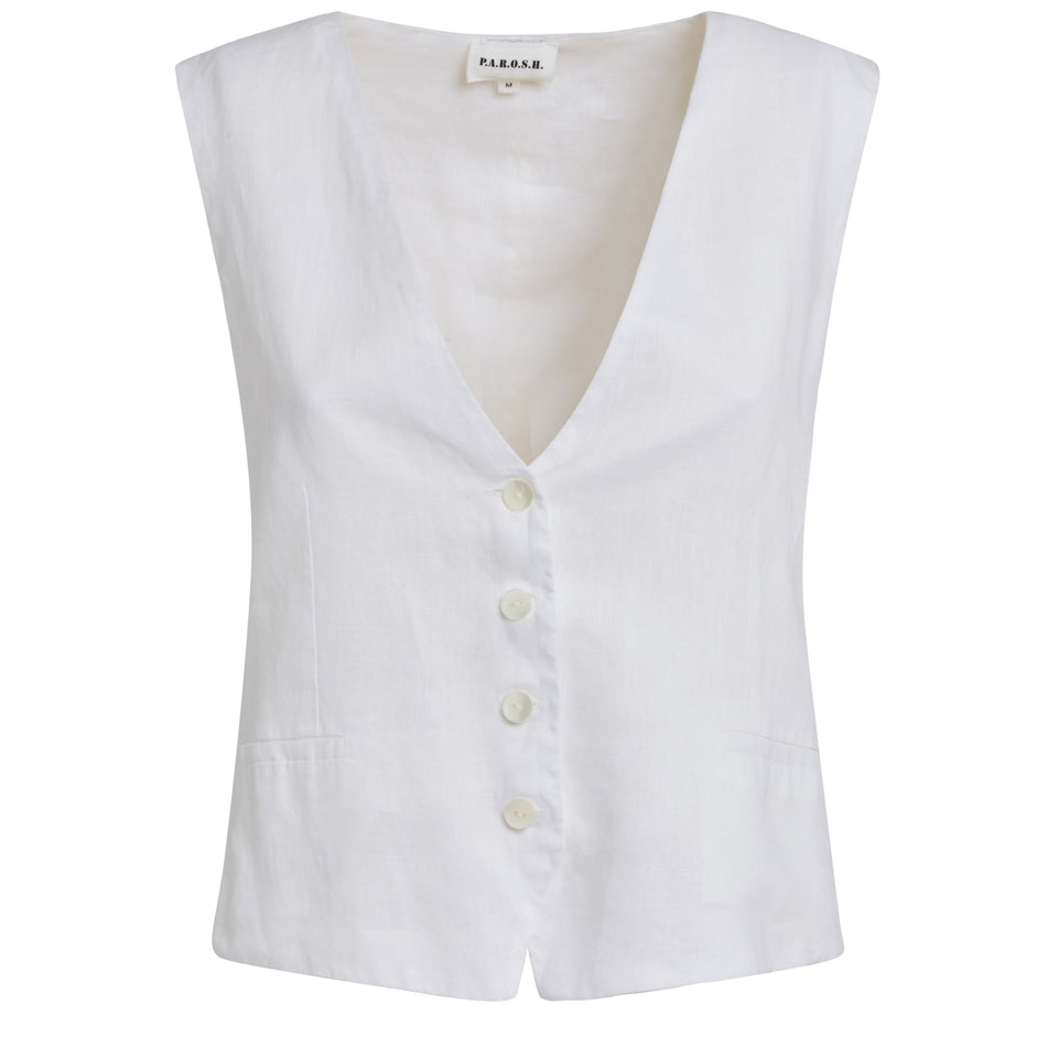 White linen waistcoat