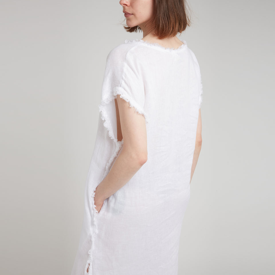 White linen dress