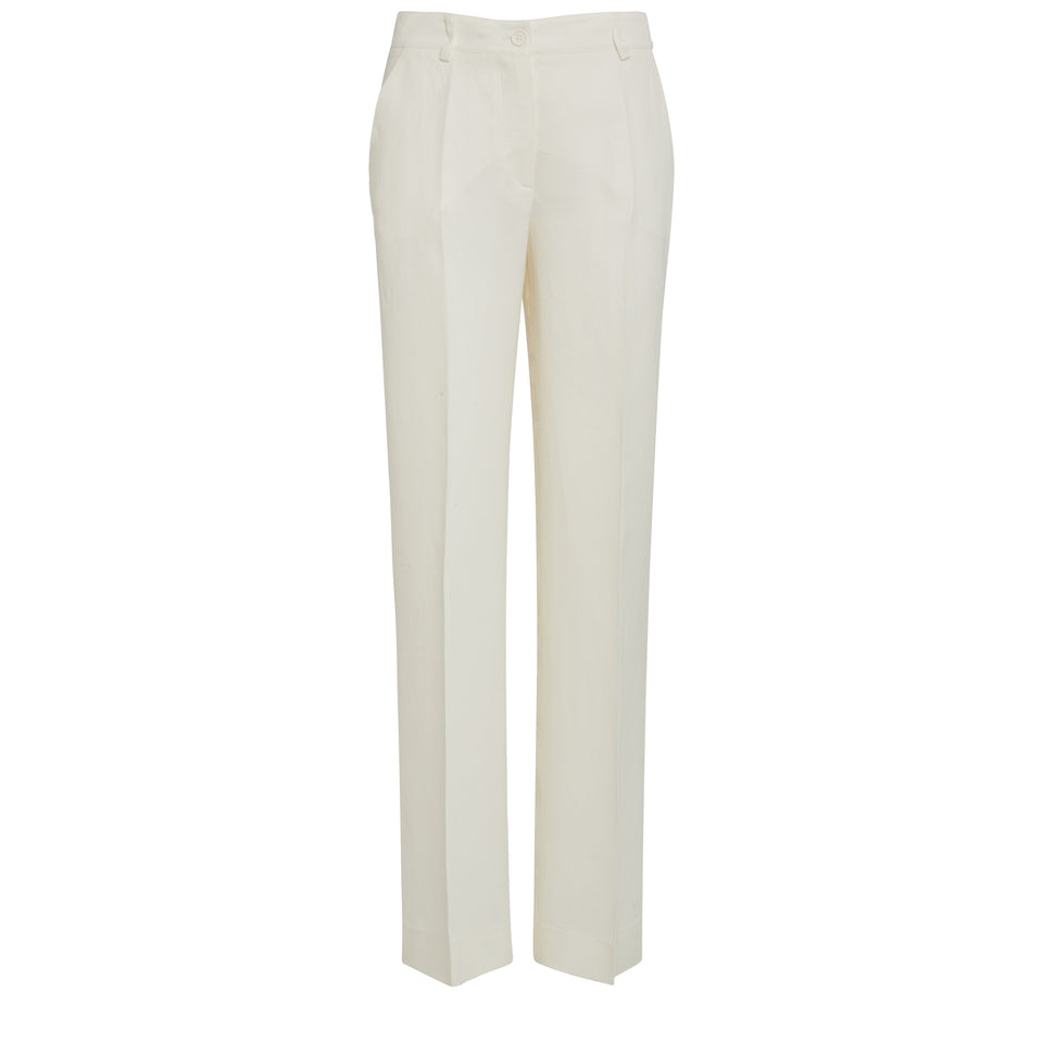 Pantalone in tessuto bianco