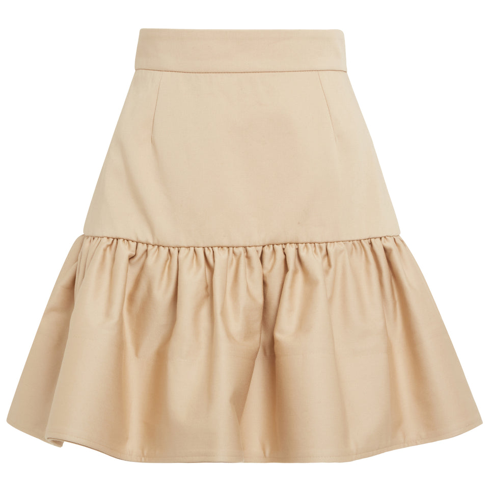 Beige cotton mini skirt