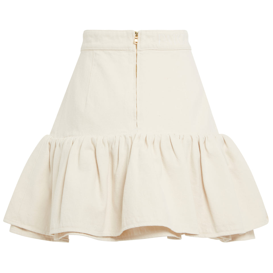 White cotton mini skirt