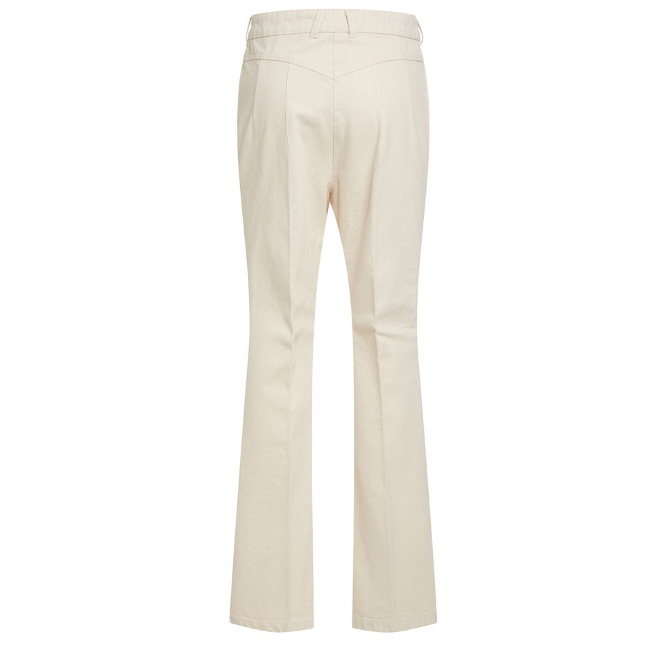 Pantalone in cotone beige