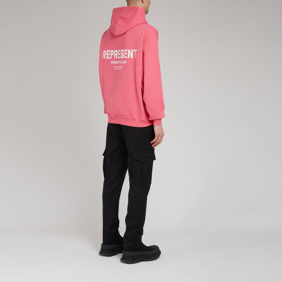 ''Owners Club Hoodie'' sweatshirt in pink cotton