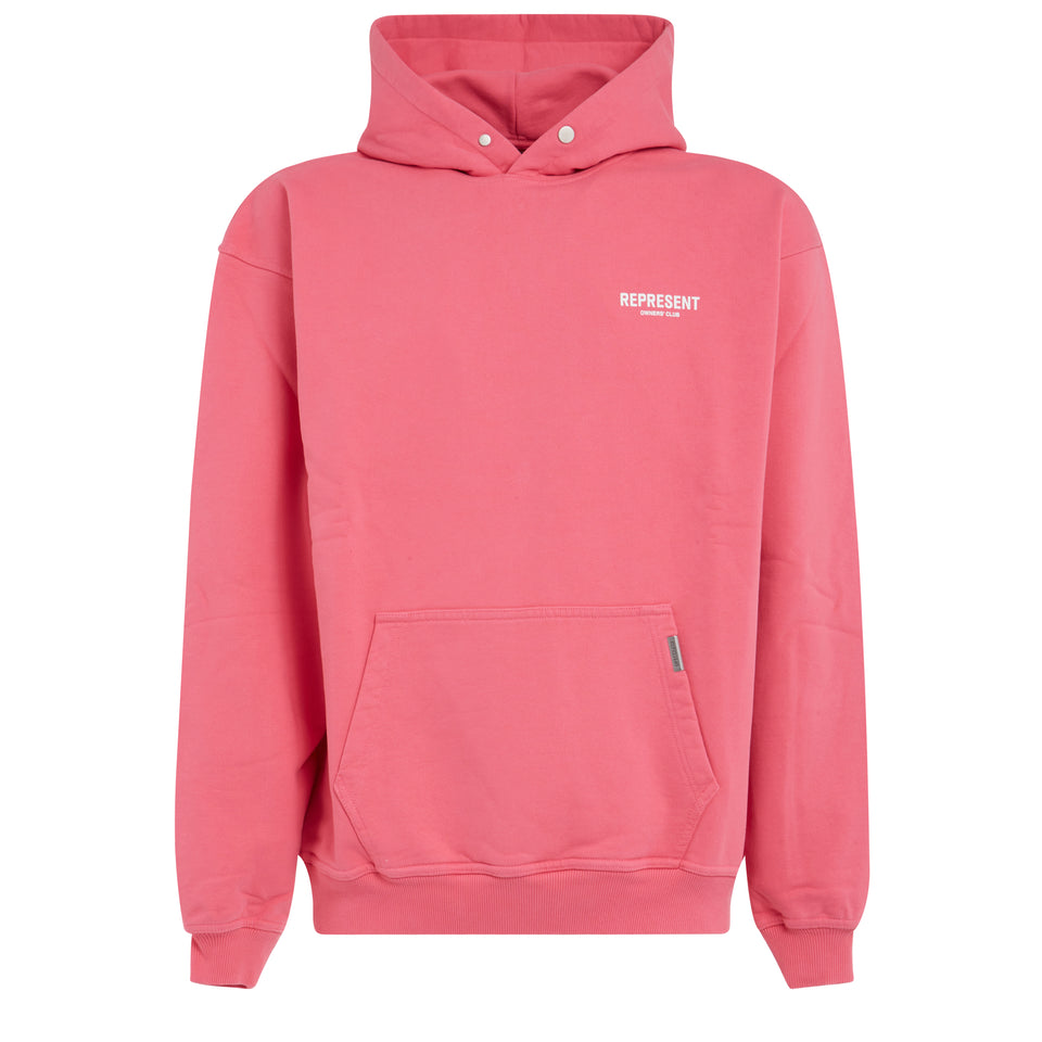 ''Owners Club Hoodie'' sweatshirt in pink cotton