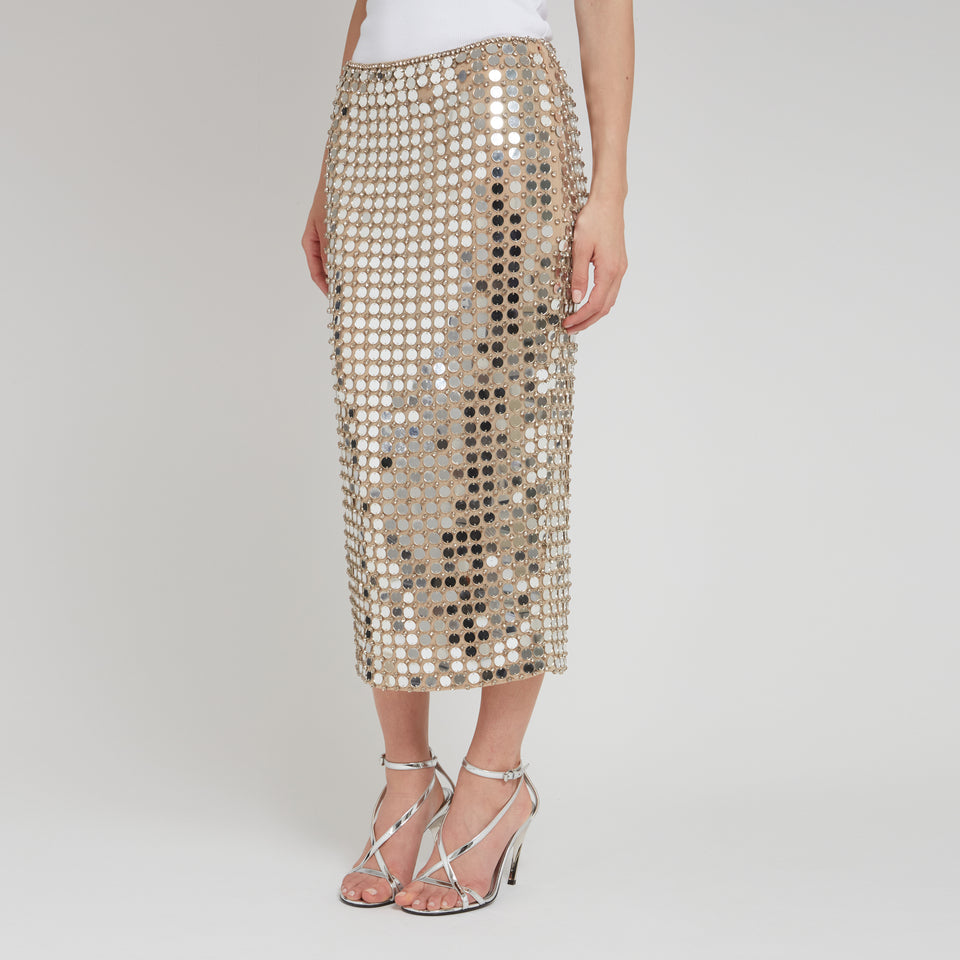 "Brelan" skirt in silver sequins