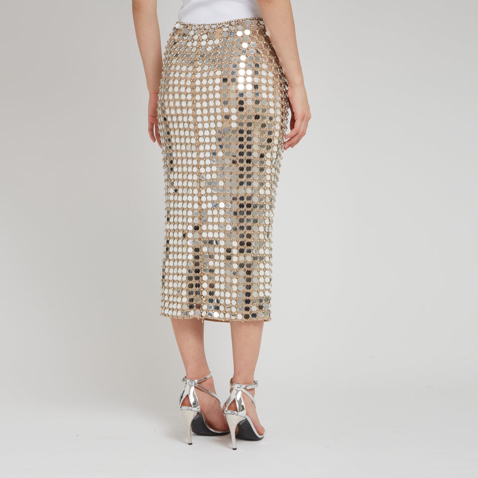 "Brelan" skirt in silver sequins